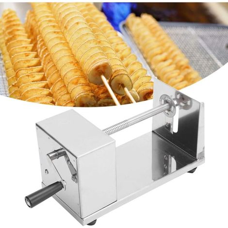 Manueller spiralförmiger Kartoffelschneider aus Edelstahl für Gemüse und Pommes frites, kreatives Küchengerät - Crezuo