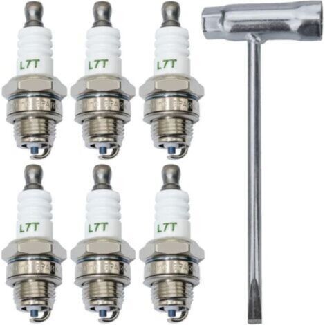 L7T BPMR7A Bougie d'allumage pour STIHL 009 010 011 012 015 MS170 MS170C MS171 pour Husqvarna 36 41 61 66 136 137 141 142, Remplace pour BPM7A BM6A RCJ6Y RCJ7Y WSR5F WS8E (1/5)
