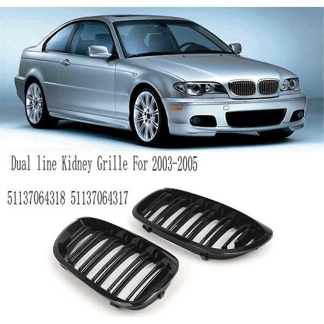 Zweireihiger Frontstoßstangengrill in Hochglanzschwarz als Ersatz für BMW-Nierengrill
