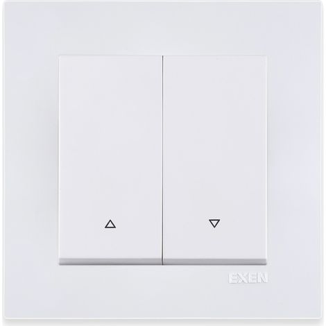 Bouton de volet roulant blanc – ensemble complet avec plaque – 216/01E EXEN (1/3)