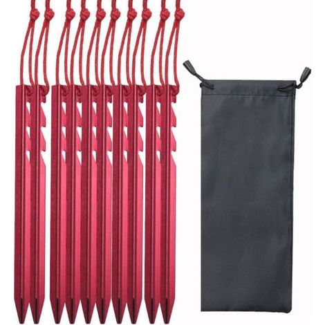 12 Piquets Tente Aluminium 18cm - Sardines Camping Ultra Résistantes