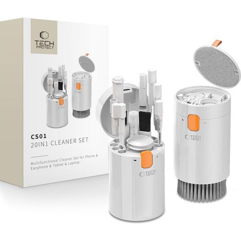 Limpiador Tech-protect CS01 SET 20 EN 1 PARA teléfono, auriculares, tableta y portátil blanco (1/5)