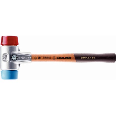HALDER SIMPLEX TPE mazzuolo in plastica morbida con alloggiamento in alluminio e impugnatura in legno - D=30 mm - 3116.030