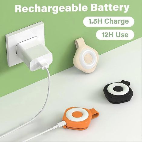 Lampe de nuit magnétique rechargeable pour badge - 6 niveaux de luminosité et 3 modes de couleur, beige. (1/5)