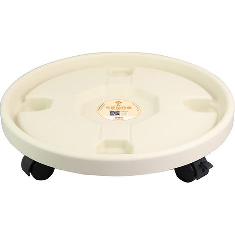 Plateau de transport épais avec roulettes, châssis rond, support de casserole mobile, roue universelle blanche 360°