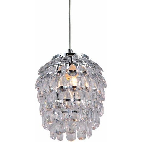Suspension chromée glamour acrylique Orientalic Ø18cm E27