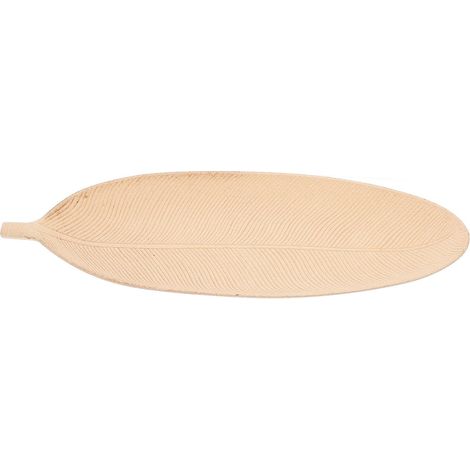 Schmucktablett aus Holz in Blattform, beige, Vintage-Stil (1/5)