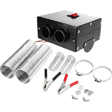 Chauffage pour voiture à 2 trous 12 V 500 W Chauffage de voyage pour automobile, chaleur, ventilateur thermostatique pour dégivrage noir (1/5)