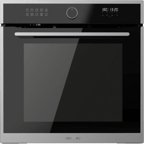 Cecotec Horno Integrable Multifunción 60cm Bolero Hexa AF316000 Glass Black A 3400W, 81L Capacidad, 11 Funciones con Airfryer Master, Pizza Master, Steam Asisst, Steam EasyClean, 3D Cooking, Defrost