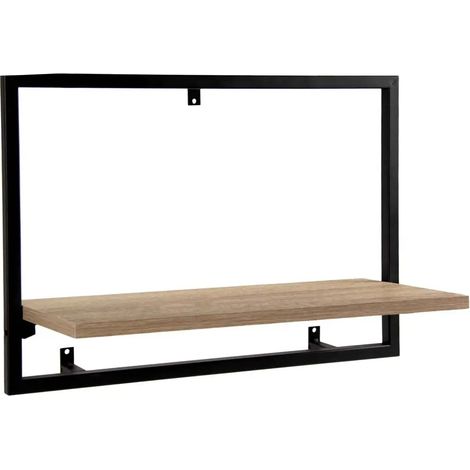 Moderne Wandregal aus Metall und Holz, 50 × 20 × 35 cm, klappbar und platzsparend