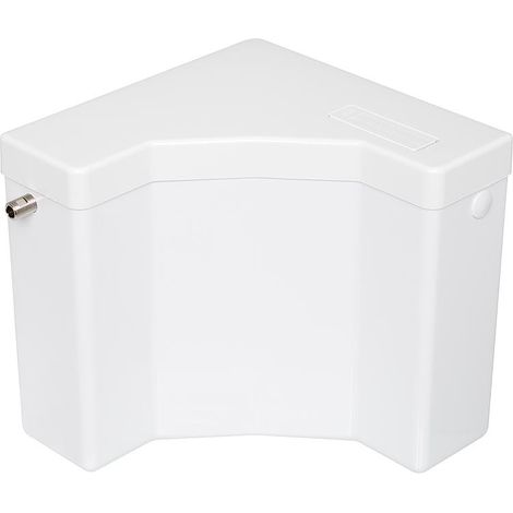 Aufputz Spülkasten für Eckeinbau Eck mit Spülrohr Wasserkasten Weiss WC
