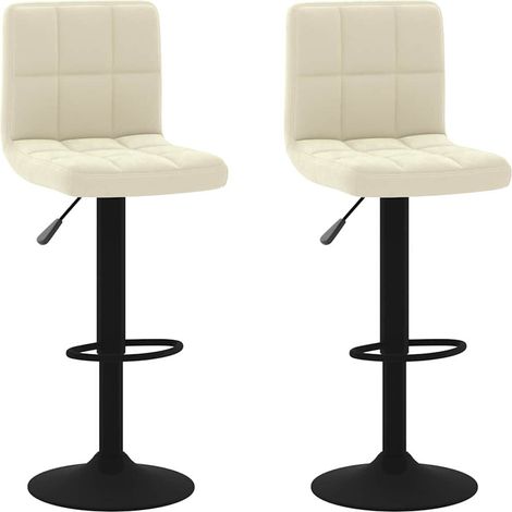 Maison Exclusive - Barhocker 2 Stk. Creme Samt (1/5)