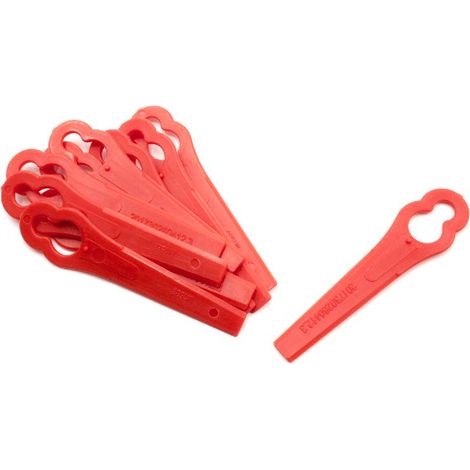 vhbw 10x Lama di ricambio compatibile con Bosch ART 23 Easytrimm Accu, ART 23 LI, ART 26 Accutrimm tagliabordi - rosso, in plastica