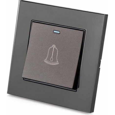 Bouton de sonnette extérieur, interrupteur de sonnette 220-250V avec panneau en verre trempé. Ce bouton poussoir de carillon étanche fonctionne sans fil et mesure 3,38 pouces de diamètre