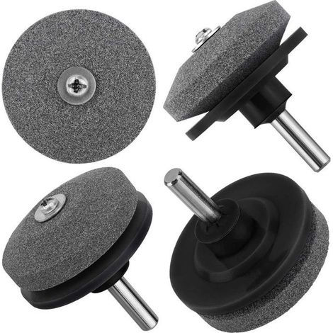 Lot de 4 affûteurs de lames de tondeuse, affûteur de lames de tondeuse, perceuse électrique manuelle, outil de jardin (noir) (1/5)