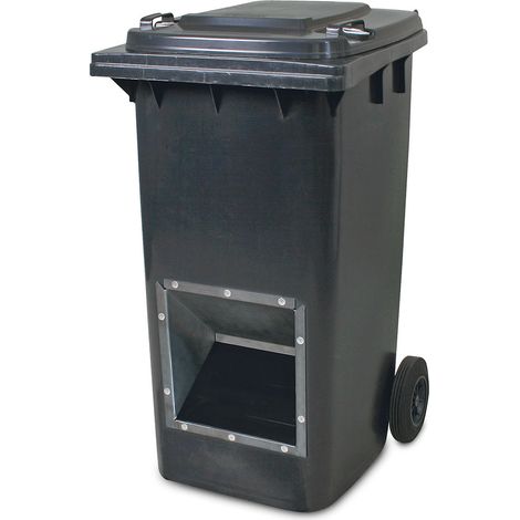 BRB Conteneur de 240 litres pour sel de déneigement avec ouverture pour retirer le sel et le gravier, Gris/Anthracite (1/2)