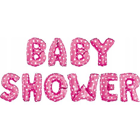 Palloncino in lamina per baby shower, rosa con cuoricini