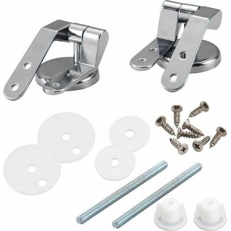 Charniere Abattant,Macaron Lot de charnières de rechange pour lunette WC avec fixations en alliage de zinc (1/5)
