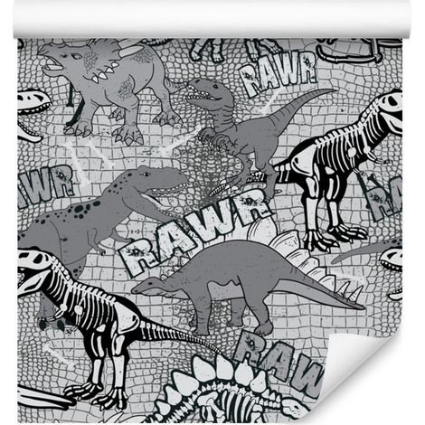 Wandtapete „Dinosaurier und Jugend“ für Wohn- und Schlafzimmer, 50 x 1000 cm (1/5)