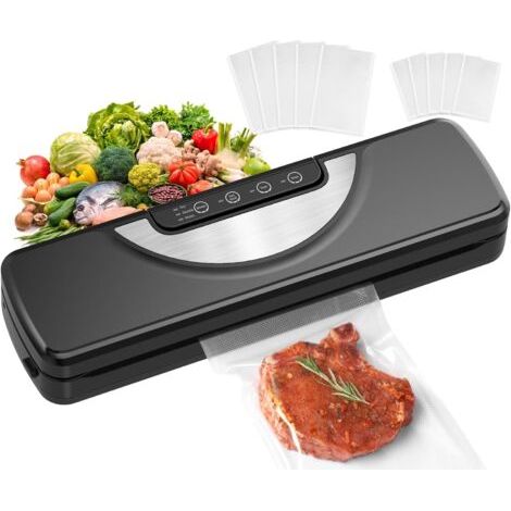 Machine Sous Vide Alimentaire 5 en 1 avec Couteau de Coupe, Machine Appareil Sous Vide Alimentaire avec Mode Sec et Humide, Inclus Sacs Sous Vide et Tuyau (1/5)