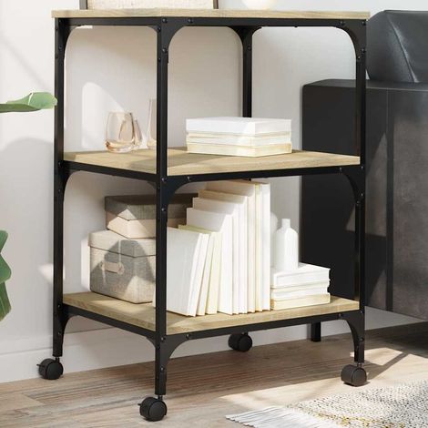 Printer Stand 3-Tier Sonoma Oak 50x41x75 cm Engineered Wood vidaXL (1/5)