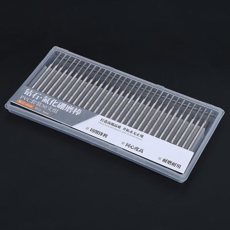Jeu de 30 aiguilles de meulage à tête cylindrique plate (1,5 mm) pour meuleuses électriques (1/5)