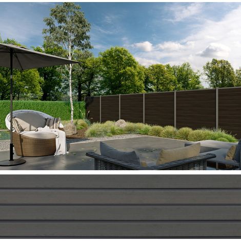 WOLLBACH WPC-Steckzaun-Set ca. 175 x 180 cm, GRAU (1/4)