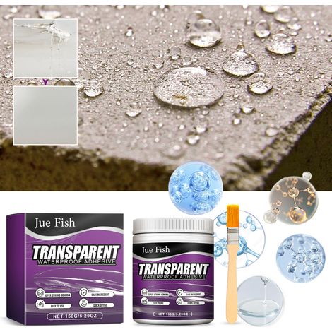 Transparente, wasserdichte Dichtmasse für Balkone, Küchen, Außenwände, Dächer und andere Oberflächen – einfach anzuwenden, auslaufsicher und wasserdicht – 150 g + Pinsel -- DTEKGAZ (1/5)