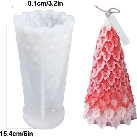 Moule En Silicone - Arbre De Noël 3D - Pour Bougies Savons Chocolat Glace Pâtisserie - Résistant À La Chaleur - 5 Pièces (1/5)