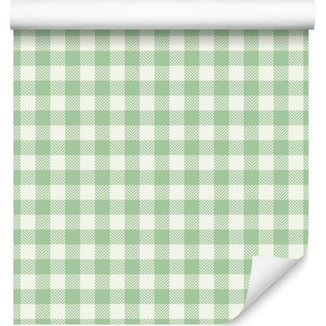 Papier peint à motifs menthe, blanc et vert pour salon et chambre, 50 x 1000 cm (1/5)