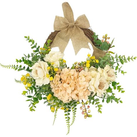Hydrangea and eucalyptus wreath – spring/summer, wedding, front door decoration