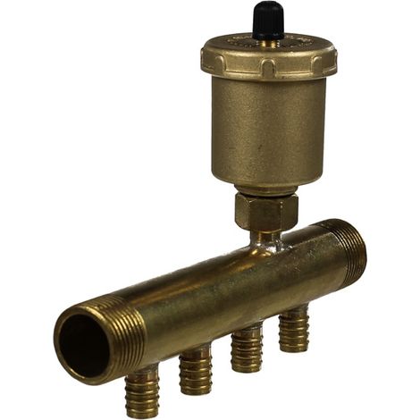 Collecteur à glissement 3/4" Mâle-Mâle Purgeur auto 4 départs 12 (1/5)