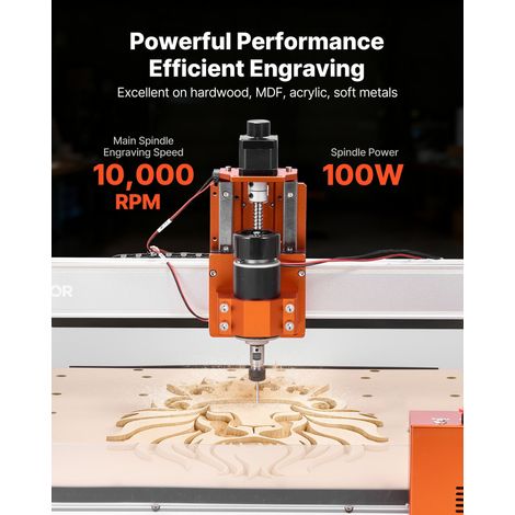 Routeur CNC Broche 100 W Machine de Gravure CNC 3 Axes pour Fraisage Bois Acrylique Alu Métaux Tendres, Rail Linéaire, Compatible G… (1/5)