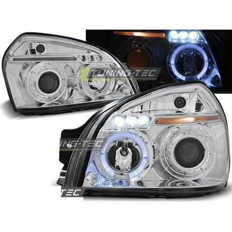 Paire de feux phares Hyundai Tucson 04-10 angel eyes chrome-27361415 (1/2)