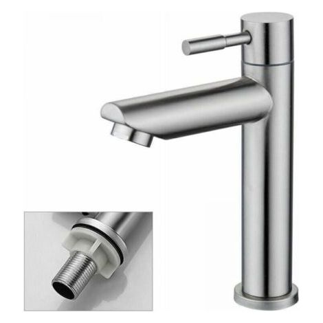 Rubinetto per bagno 1 pezzo, rubinetto per lavandino solo acqua fredda, rubinetto per lavaggio a mano in rame cromato resistente - rubinetto per lavandino Van FLITI