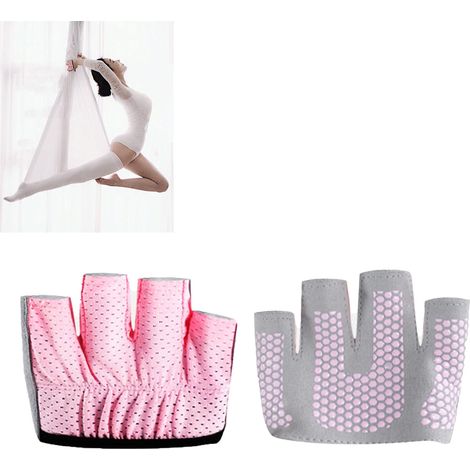 Women's Yoga Pilates Half-Finger Fitness Training Minimalist Non-Slip for Better Grip and Balance (Pink L 19cm / 7.5in) (1/5)