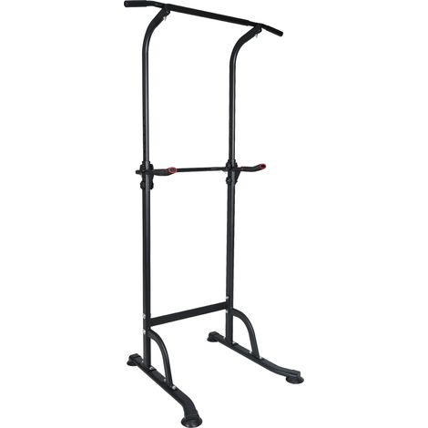 Tour de musculation réglable 78x80x169-210 cm en fer noire, entraînement à domicile – MEUBLIV (1/5)