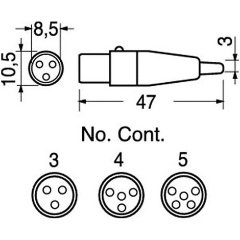 Conector MiniXLR Hembra 5pin Aereo Para Soldar
