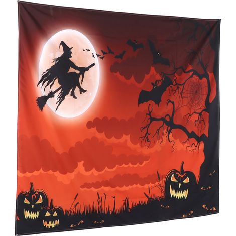 Tapisserie murale d'Halloween pour chambre, salon ou dortoir - Décoration de fond 200 x 150 cm (1/5)