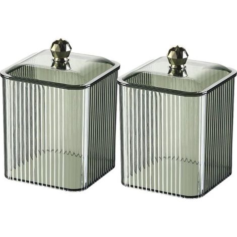 Organizador transparente para bastoncillos de algodón para baño y dormitorio - Contenedor de almacenamiento impermeable (1/5)