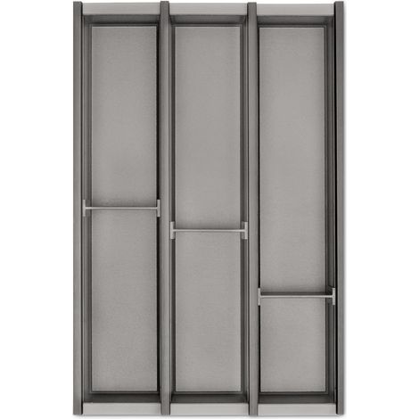 Cuisio Besteckeinsatz Besteckkasten Transluzent-graphitgrau für Blum Legrabox 473 mm mit Korpusbreite 400 mm