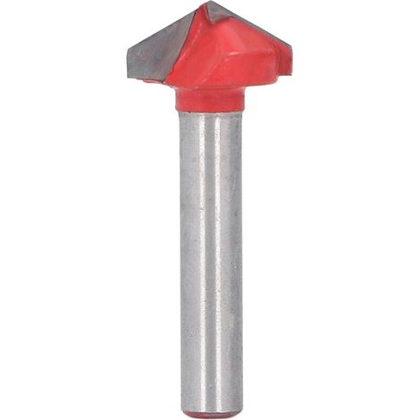 Fraise à rainurer en V 120 degrés pour bois, diamètre de coupe 16mm, queue de 6mm pour défonceuse et fraisage. (1/5)