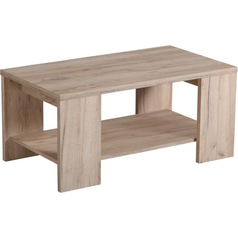 tavolino da caffe' con ripiano in quercia 90,5x50,5x41,5 cm