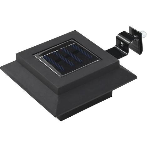 Lampes solaires à LED carrées d'extérieur 12 pcs 12 cm Noir