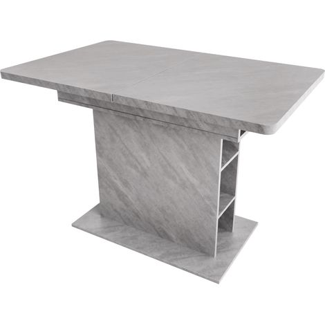 Table Ă manger rectangulaire extensible avec rangement, gris, 130x70x75 cm (1/5)