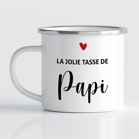 Tasse - Mug Émaillé - La jolie tasse de papi - MUG BORD NOIR (300 ml) (1/3)