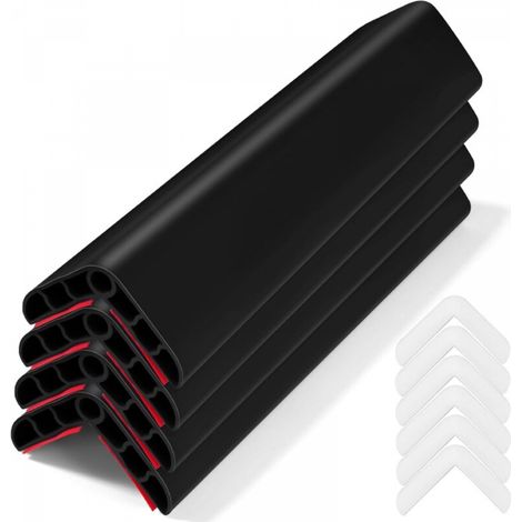Lot de 4 protections, pièces, soupe, bords tranchants, 1 long, noir (1/5)