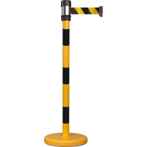 Barrière sécurité RS PRO Noir/Jaune en Métal, Long. 2m Haut. 980 mm ( Prix pour 1 )