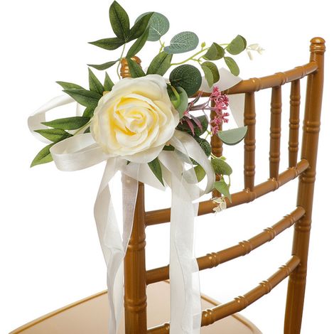 Décorations de mariage nordiques en extérieur, compositions florales pour dossiers de chaises, bouquets, fleurs artificielles sur le thème de la forêt, accessoires de photographie de mariage, fleurs p (1/5)