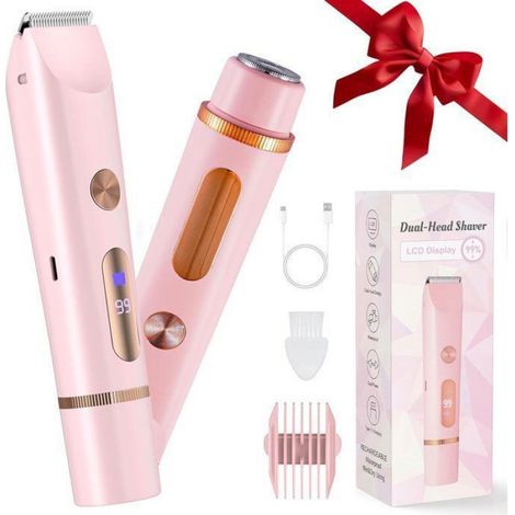 Rasoir électrique femme - - Tondeuse bikini 2 en 1 - Utilisation peau sèche ou humide